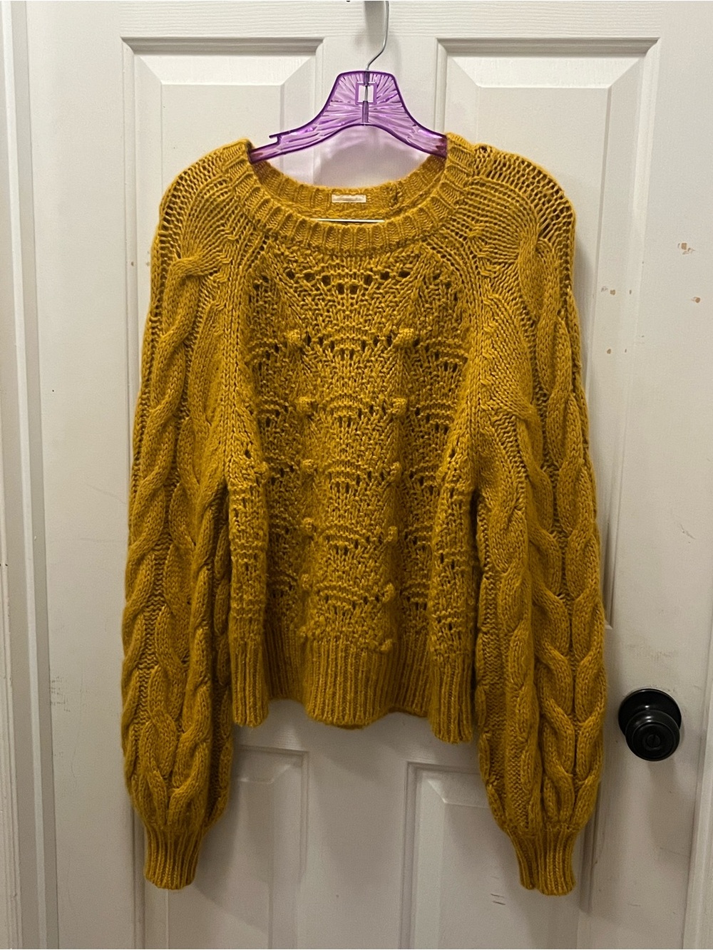 EUC - MOTHER - The Bell Sleeve Jumper Crop - Falling Hard - Sz Medium